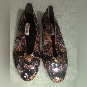 Caparros flat sequin ballerina shoes - vintage - Sequin Flats size 10.5